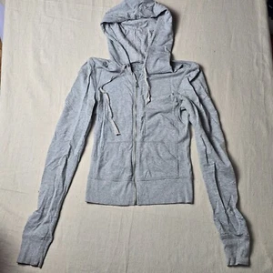 Women's Size XS Gray Lightweight Hooded Long Sleeve Top - Picture 1 of 15