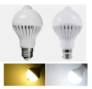1x PIR Bewegungssensor LED Glühbirne E27 B22 5W 7W 9W 12W Globusbirne Nachtlicht - Bild 1 von 12