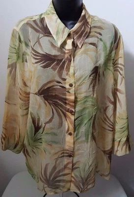 Alfred Dunner Womens Shirt Top Blouse Size 16P 16 Petite Multicolor - Image 1 of 4