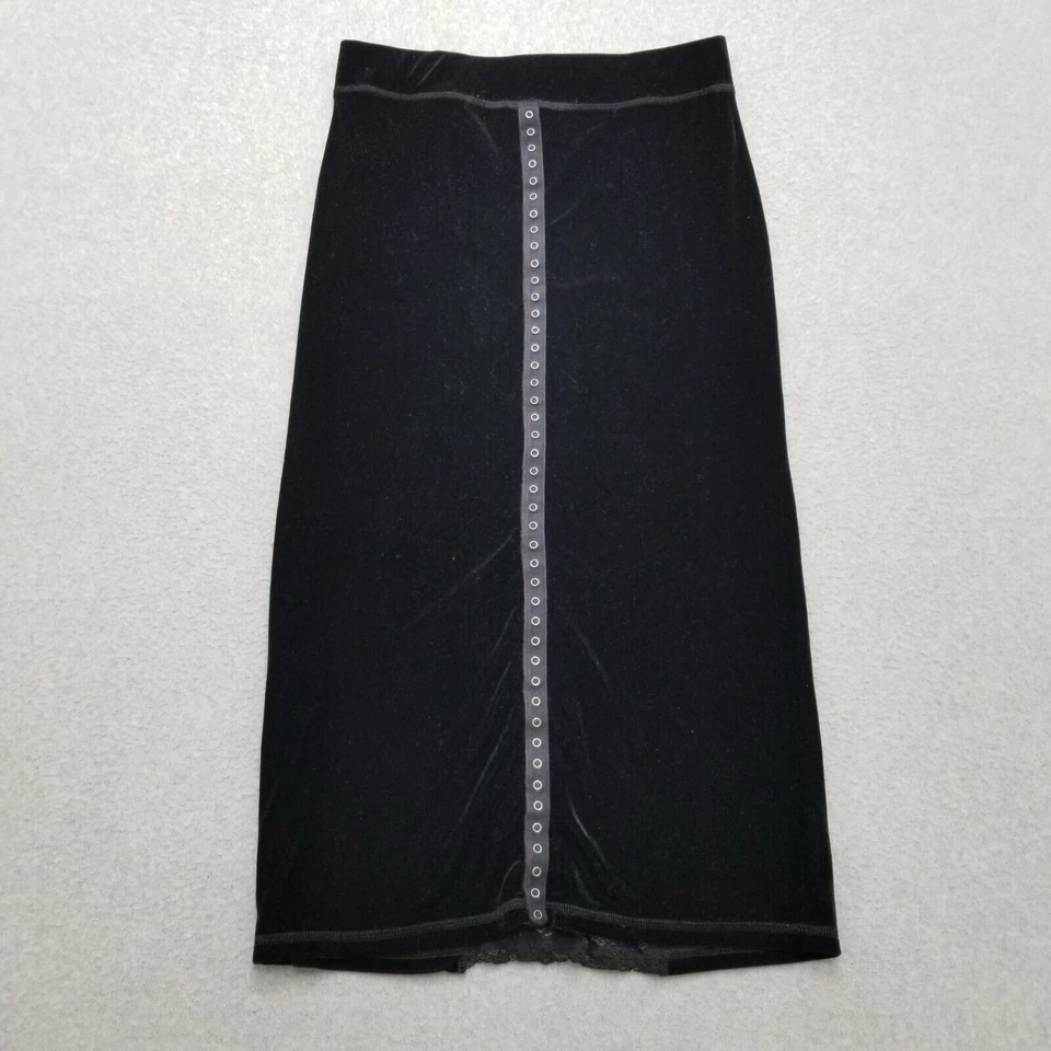 Casadei Skirt Womens Medium Black Velour Long 30x31 - Image 1 of 4