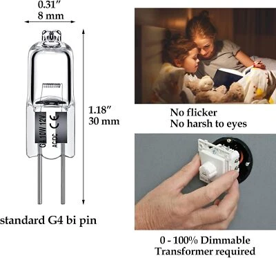 10x G4 Leuchtmittel Halogen 10W 20W Lampe Lampen Stiftsockel Birne Warmweiß 12V - Bild 1 von 4