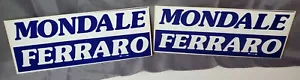 (2) Mondale Ferraro 1984 Presidential Campaign Original Bumper Stickers - Picture 1 of 2