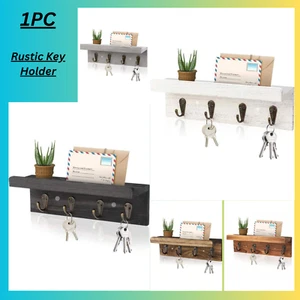 Key Holder Entryway Shelf, Wall Mounted Key Hooks - Picture 1 of 9