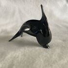 Vintage Murano Art Glass Dolphin Paperweight Figure Gray to Black