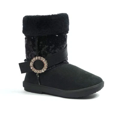 Nuevos zapatos botín brillantes lindos con lentejuelas brillantes para bebés y niñas ||  Foto 1 de 3