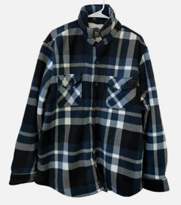 Freedom Foundry Men Plaid Fleece Sherpa Lined SHIRT JACKET(MIDNIGHT BLUE XL)NWT - Picture 1 of 4