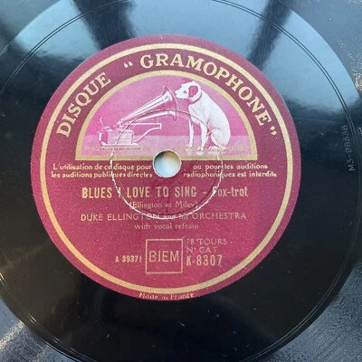 78 RPM DUKE ELLINGTON- Blues I love to sing-Double check stomp GRAMOPHONE K 8307 - Photo 1/4