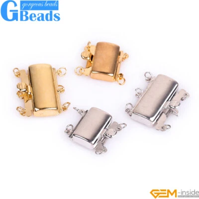 Box Snap Clasp 18K Gold Filled Pearl Layering Clasps for Necklace Jewelry Making - Image 1 of 4