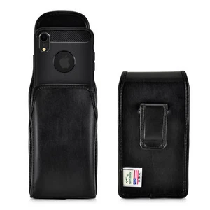 iPhone 11 & XR Turtleback Belt Holster Vertical Black Leather Executive Clip - Picture 1 of 10