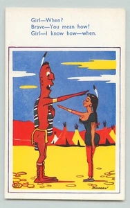 Postcard, Postcard: American Native Indian Comic, rude - Picture 1 of 2
