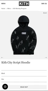 Kith Monday Program City Script Hoodie Black 2XL Custom - Picture 1 of 5
