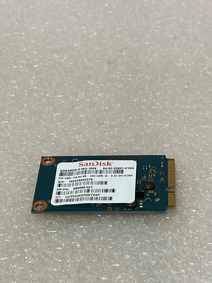 Unidad SSD PCI-e mSATA 680966-001 HP SanDisk 16 GB Foto 1 de 1