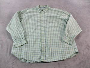 Old Navy Button Down Shirt Mens XXL Plaid Colorful Long Sleeve Green Yellow Blue - Picture 1 of 10