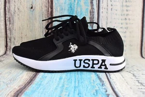 Damen US Polo Assn USPA Turnschuhe Komfortschuhe Schnürschuhe Größe 6 schwarz NEU ETIKETT - Bild 1 von 9
