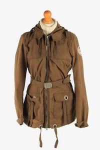 Abrigo para mujer Napapijri exterior con capucha vintage retro marrón talla L-C2956 - Imagen 1 de 6