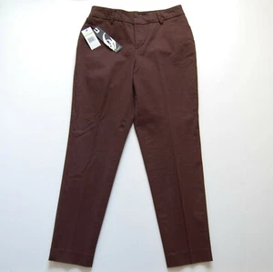 Pantalone donna Nine West Madison marrone alla caviglia, taglia media 4/27, nuovo con etichetta - Foto 1 di 6