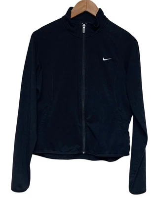 Jaqueta Nike Feminina Zíper Completo Preta Corrida Yoga Athleisure Atlética Tamanho Grande - Imagem 1 de 4