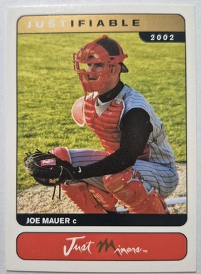 2002 Just Minors Joe Mauer Justifiable Rookie #26 Twins RC HoF?  Qty NM-MT - Image 1 of 4