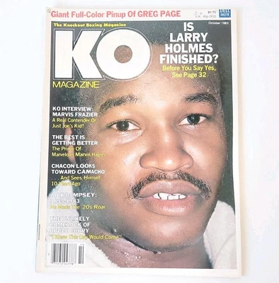 KO Boxing Magazine October 1983 Larry Holmes Greg Page Poster Vintage Sports - Image 1 of 4