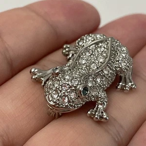 Broche de rana con diamantes de imitación - Imagen 1 de 6
