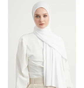 Modefa Islamic Women's Premium Jersey Hijab Shawl - White - Picture 1 of 4
