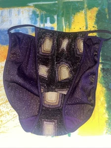 Vintage Metallic L 7 FOIL String Bikini PANTIES - Picture 1 of 11