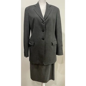 GIORGIO ARMANI Le Collezion SUIT SET Skirt(10) Blazer(6) Gray Wool Career Italy - Picture 1 of 20