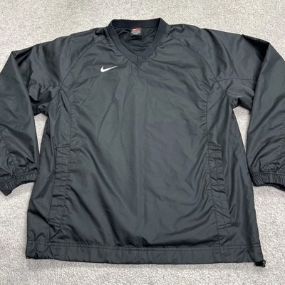 Chaqueta Nike Para Hombre Talla Pequeña Negra Pullover Cortavientos Ligera Cuello en V Y2k Foto 1 de 4