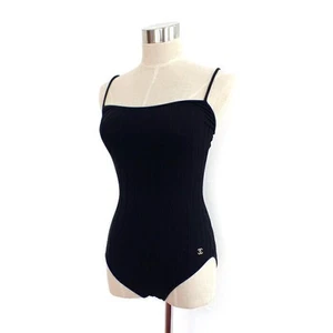 Gebrauchte CHANEL Damen Bademode Einteiler Gr. 36 Navy ohne Karton CC Logo Strand - Bild 1 von 5