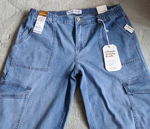 Jeans skater GOGO taglia 17/33 donna blu misto cotone elasticizzato gamba larga nuovo - Foto 1 di 17