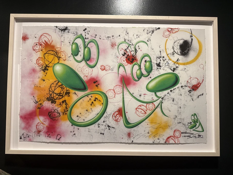 Futura 2000 x Kenny Scharf “Kenny And Lenny” Impresión Edición Firmada De 100 Enmarcados Foto 1 de 2