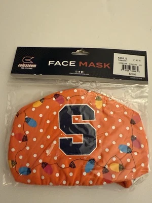 Syracuse Cloth Face Masks 2 Pack New N Pkg Winter Theme Cotton Colosseum Brand - Image 1 of 4