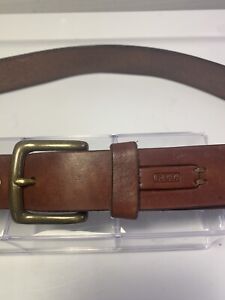 RALPH LAUREN RLL LEATHER BELT Solid Brass Buckle SIZE LARGE