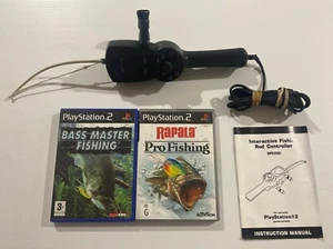 PlayStation 2 PS2 Fishing Rod Controller 2 Fishing Games Tested & Working - Picture 1 of 5