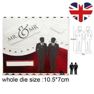 Wedding Gay Couple Groom Grooms Men Cut LGBTQ Craft Man Metal Cutting Die - Picture 1 of 2