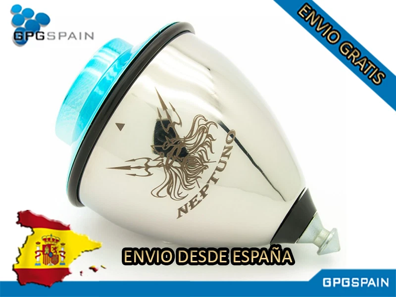 PEONZA NEPTUNO ROLLER Trompo Neptuno Plateado-AZUL ENVIO envio 24H
