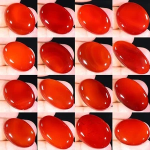 TOP NATURAL HESSONITE RED ONYX SULEMANI HAKIK AGATE OVAL CABOCHON GEMSTONE AH- - Picture 1 of 21