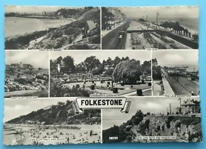 Postcard Folkestone Multi View Real Photograph Unposted - Picture 1 of 2