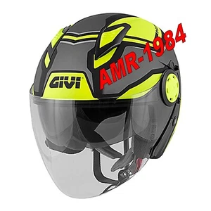 CASCO JET CON VISIERA ANTIGRAFFIO GIVI 12.3 STRATOS TITANIO GIALLO H123FSDBY - Foto 1 di 1