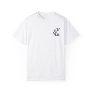 Camiseta unisex teñida con prendas con lindo estampado de perrito - Imagen 1 de 7