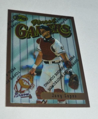 1996 TOPPS FINEST - JAVY LOPEZ CATCHER ATLANTA BRAVES FINEST GAMERS CARD 158 - Image 1 of 4