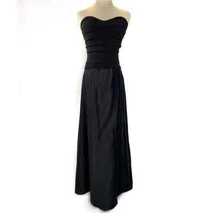 Tadashi A-Linien Kleid Gr. 4 Herzausschnitt trägerlos wattiert knielang schwarz - Bild 1 von 12