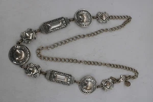 Chico's Chunky Silver Tone Belly Body Chain Link Belt One Size - Picture 1 of 4