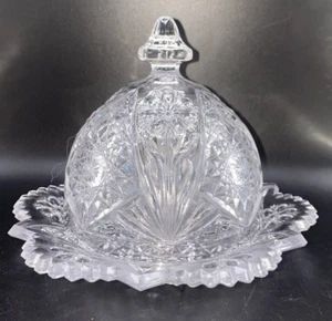 La Rochelle Round Covered Butter Dish EAPG Imperial Glass 474 63C-1163H - Picture 1 of 11
