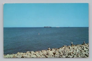 Postkarte Schiffe, die Galveston Hafen Texas betreten - Bild 1 von 2