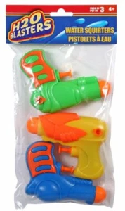 WATER PISTOLS TOY SQUIRT GUN WATER SQUIRTERS PLASTIC PLAY 3 PACK - Picture 1 of 2