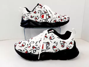 Champion 93Eighteen Repeat C Logo White Black Shoes Youth Size 5.5Y Sneakers 824 - Picture 1 of 11
