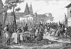 EMPFANG KAISER NAPOLEON 1. in POLEN - Gravur 19. Jahrhundert - Bild 1 von 2