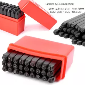 Herramienta de trabajo de cuero hágalo usted mismo 9 estampillas de números árabes y 27 estampillas con letras mayúsculas - Imagen 1 de 11
