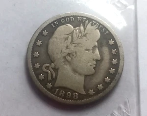 1898 O  BARBER QUARTER NICE ORIGINAL VG BETTER DATE - Picture 1 of 3